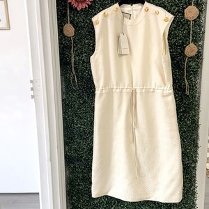 100% authentic Gucci cream dress with gold sailor detail buttons